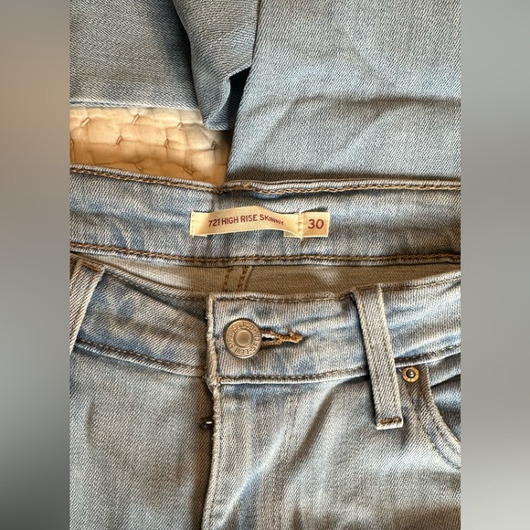 Levi’s 721 HIGH RISE SKINNY WOMEN'S JEANS size 30W 32L color azure mood - Picture 6 of 8